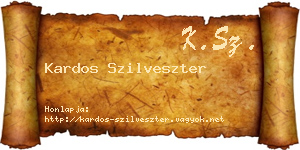 Kardos Szilveszter névjegykártya